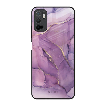 Purple Gold Marble Poco M3 Pro Glass Back Cover Online