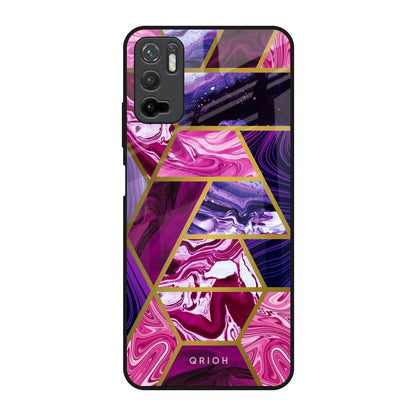 Electroplated Geometric Marble Poco M3 Pro Glass Back Cover Online