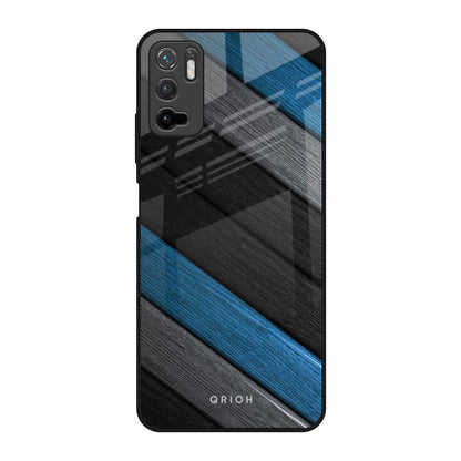 Multicolor Wooden Effect Poco M3 Pro Glass Back Cover Online
