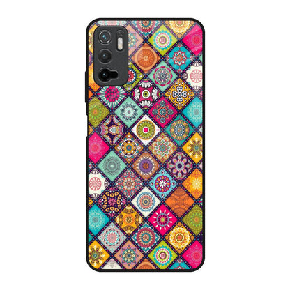 Multicolor Mandala Poco M3 Pro Glass Back Cover Online