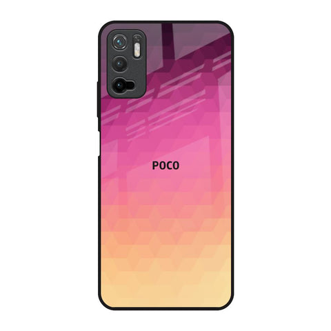 Geometric Pink Diamond Poco M3 Pro Glass Back Cover Online