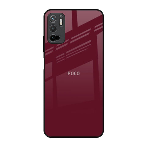 Classic Burgundy Poco M3 Pro Glass Back Cover Online
