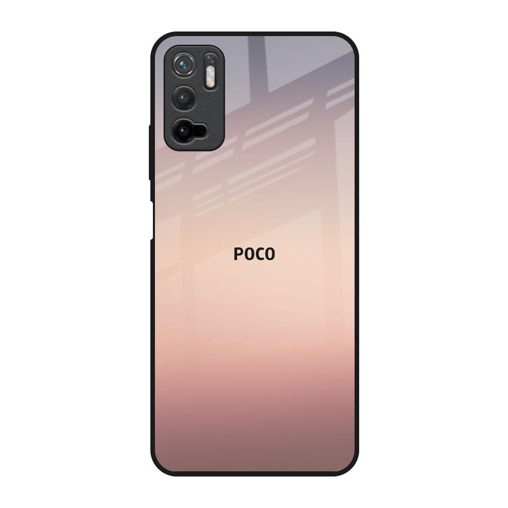 Golden Mauve Poco M3 Pro Glass Back Cover Online