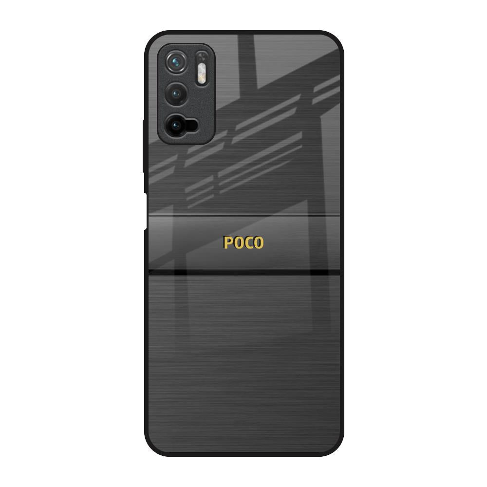 Grey Metallic Glass Poco M3 Pro Glass Back Cover Online