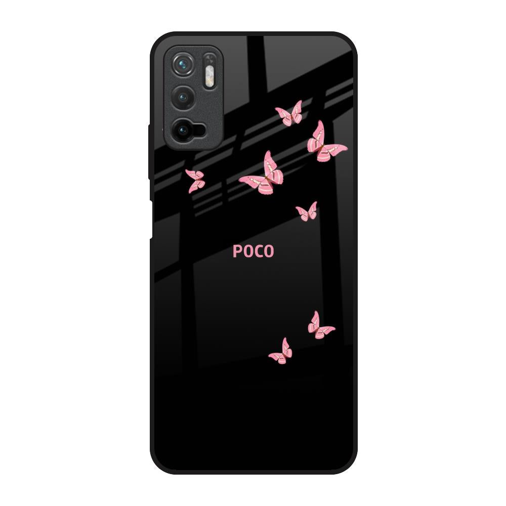 Fly Butterfly Poco M3 Pro Glass Back Cover Online