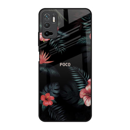 Tropical Art Flower Poco M3 Pro Glass Back Cover Online