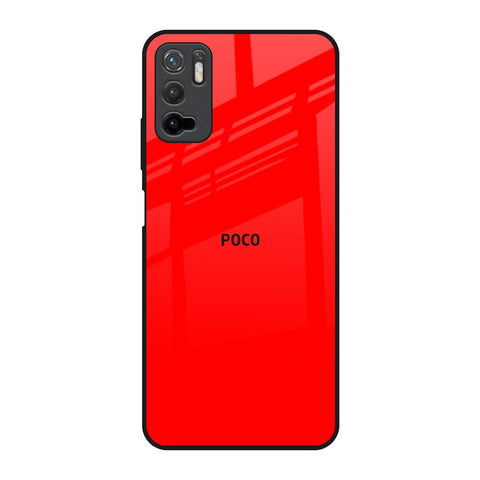 Blood Red Poco M3 Pro Glass Back Cover Online