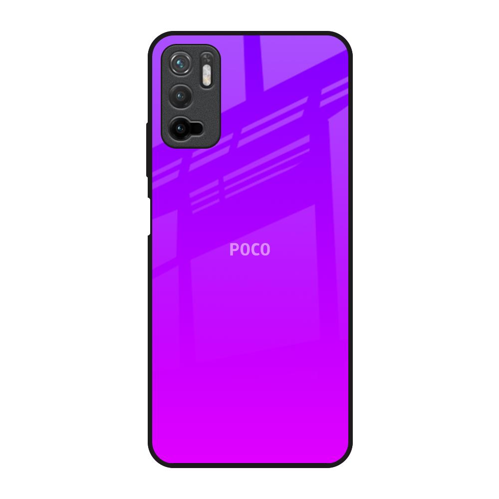 Purple Pink Poco M3 Pro Glass Back Cover Online