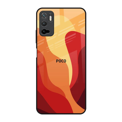 Magma Color Pattern Poco M3 Pro Glass Back Cover Online