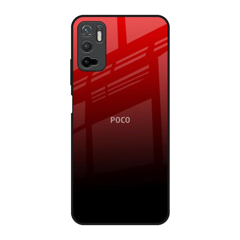 Maroon Faded Poco M3 Pro Glass Back Cover Online