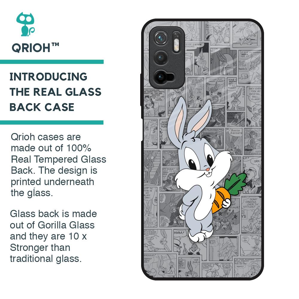 Cute Baby Bunny Glass Case for Poco M3 Pro