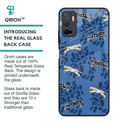 Blue Cheetah Glass Case for Poco M3 Pro