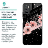 Floral Black Band Glass Case For Poco M3 Pro