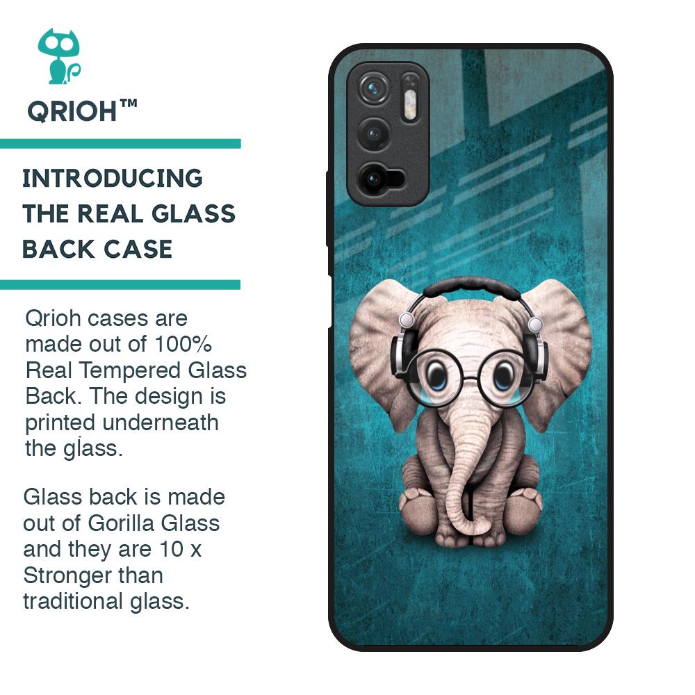 Adorable Baby Elephant Glass Case For Poco M3 Pro