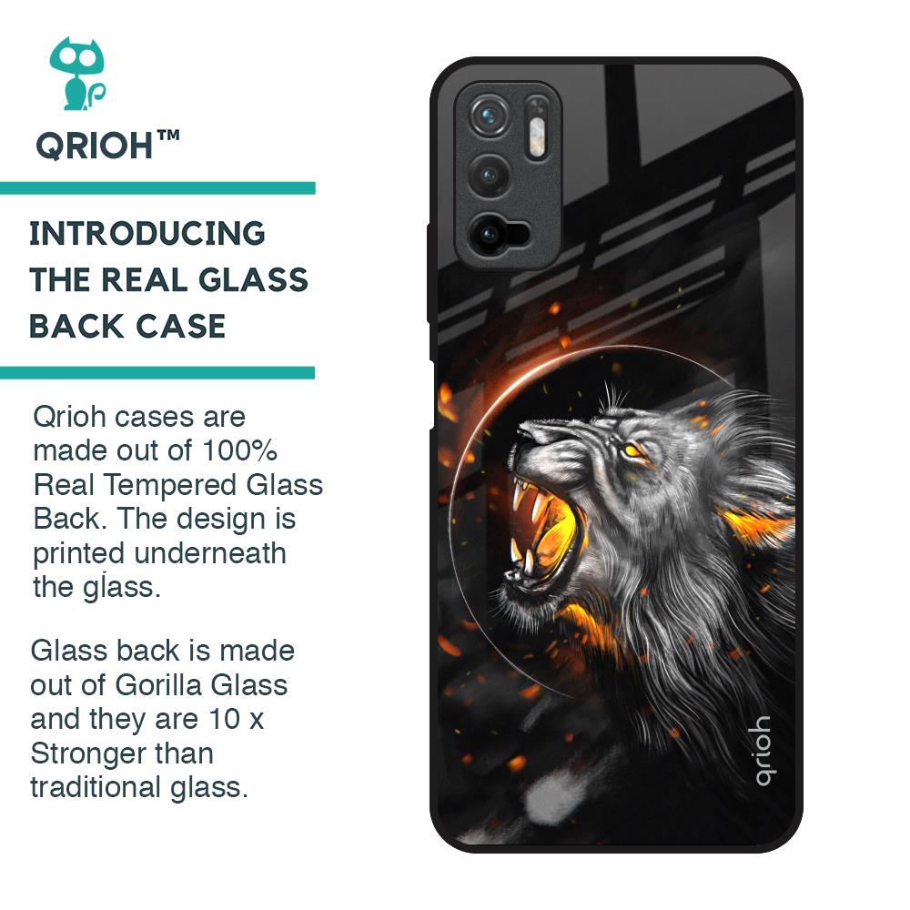 Aggressive Lion Glass Case for Poco M3 Pro