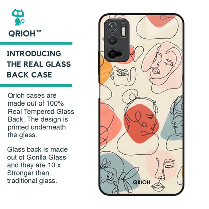 Abstract Faces Glass Case for Poco M3 Pro