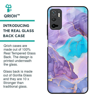 Alcohol ink Marble Glass Case for Poco M3 Pro