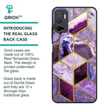 Purple Rhombus Marble Glass Case for Poco M3 Pro