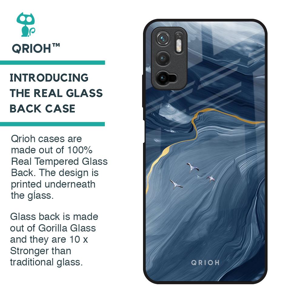Deep Ocean Marble Glass Case for Poco M3 Pro