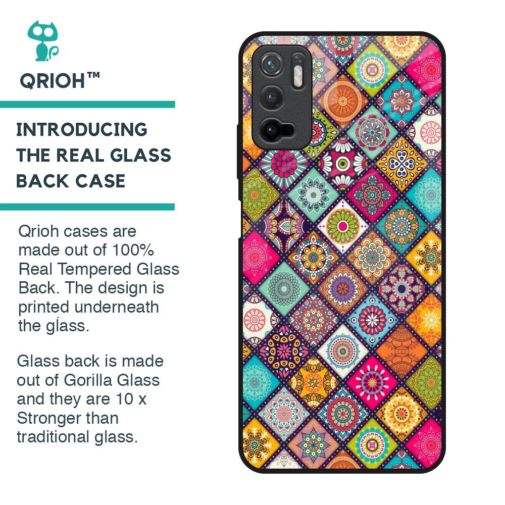 Multicolor Mandala Glass Case for Poco M3 Pro
