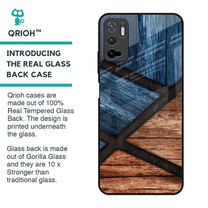 Wooden Tiles Glass Case for Poco M3 Pro