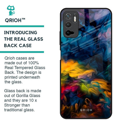 Multicolor Oil Painting Glass Case for Poco M3 Pro