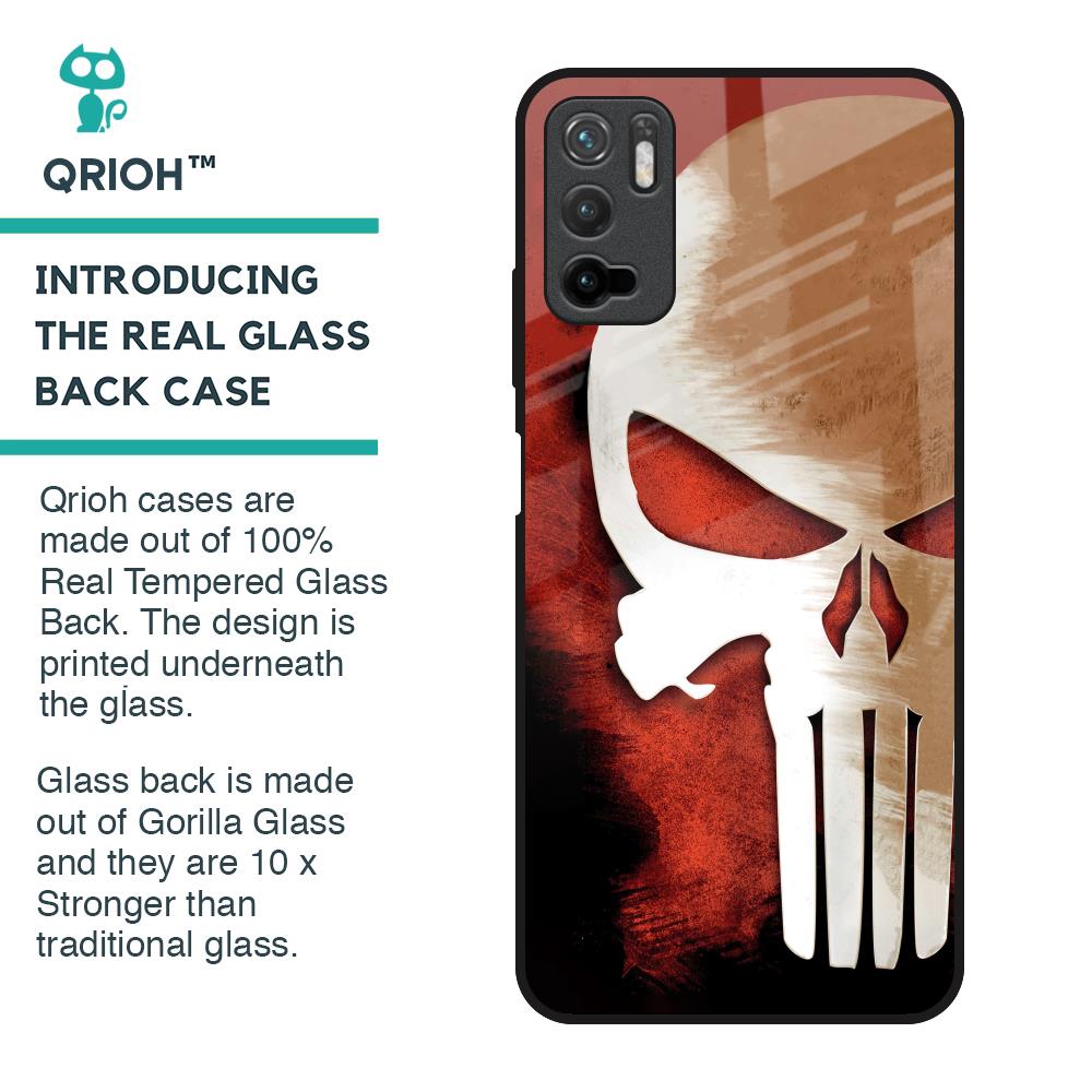 Red Skull Glass Case for Poco M3 Pro