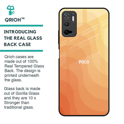 Orange Curve Pattern Glass Case for Poco M3 Pro