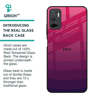 Wavy Pink Pattern Glass Case for Poco M3 Pro
