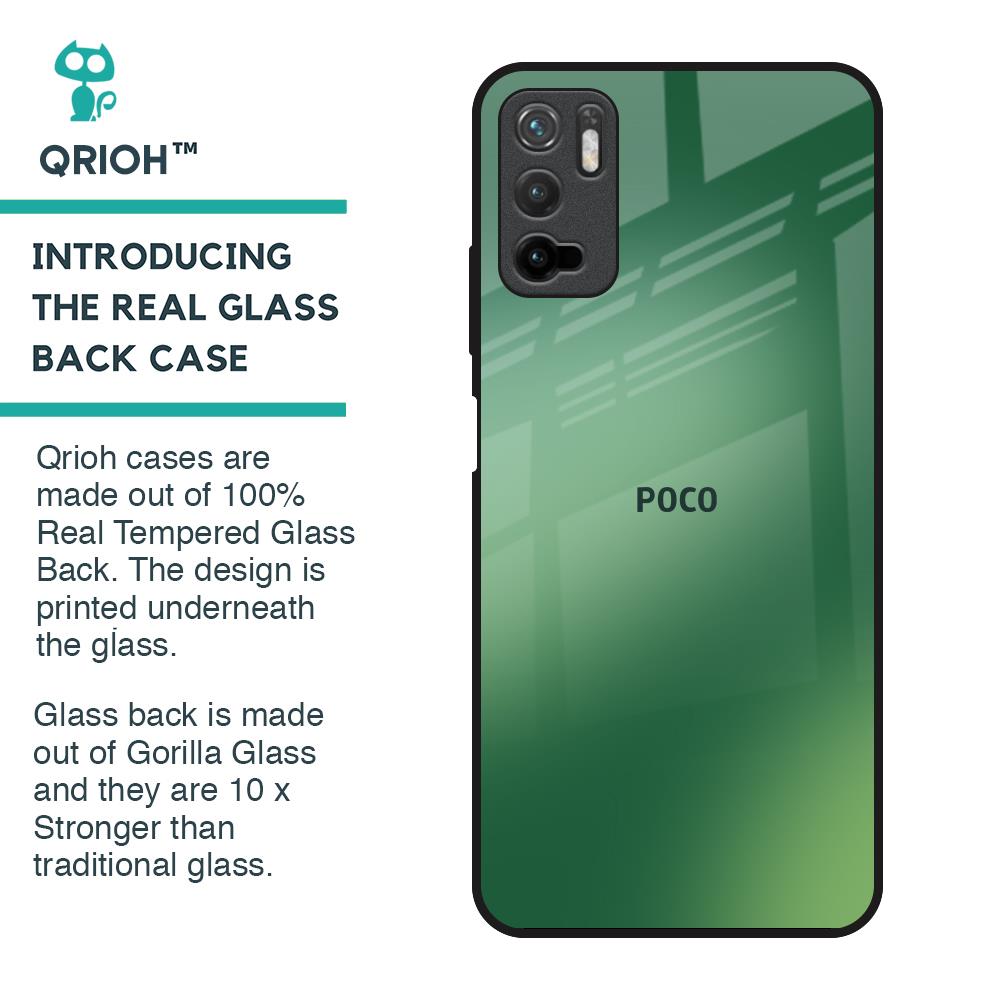 Green Grunge Texture Glass Case for Poco M3 Pro