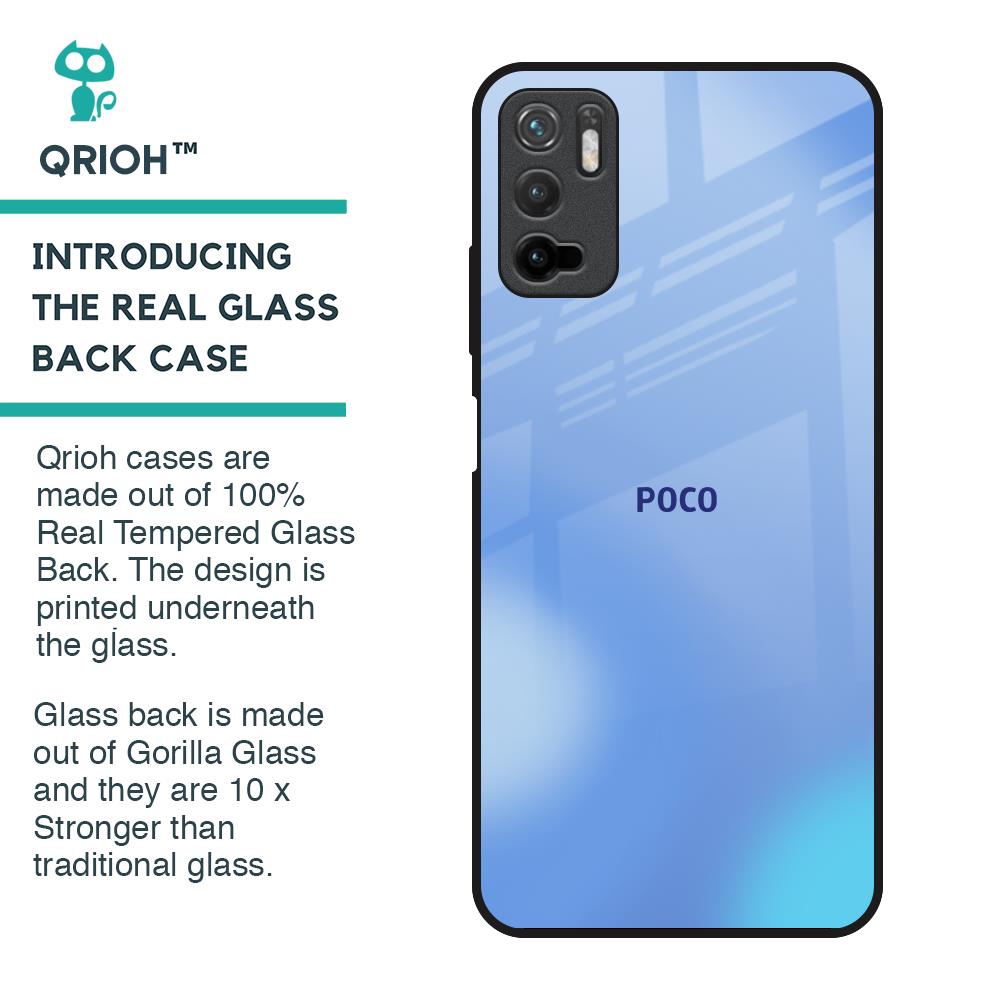 Vibrant Blue Texture Glass Case for Poco M3 Pro