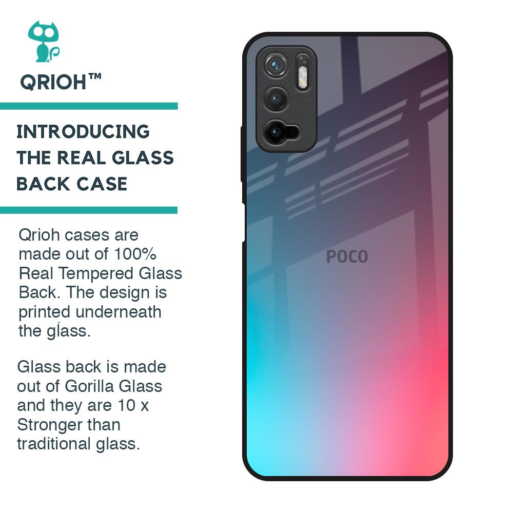 Rainbow Laser Glass Case for Poco M3 Pro