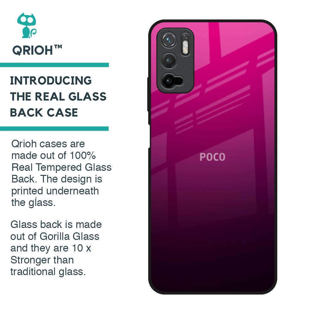 Purple Ombre Pattern Glass Case for Poco M3 Pro
