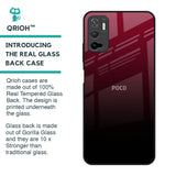 Wine Red Glass Case For Poco M3 Pro