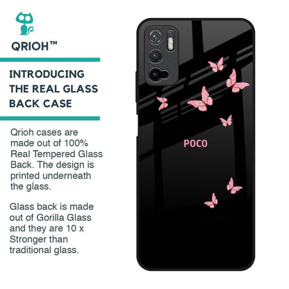 Fly Butterfly Glass Case for Poco M3 Pro