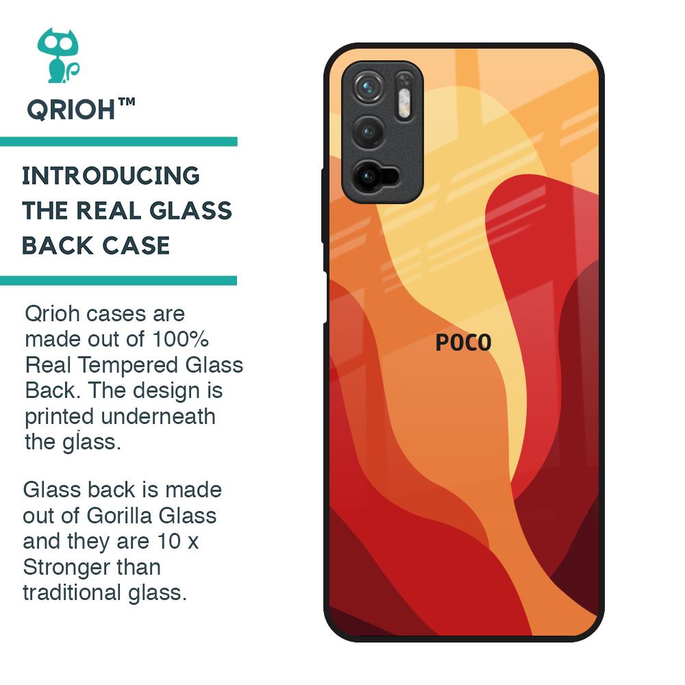 Magma Color Pattern Glass Case for Poco M3 Pro