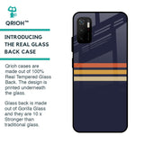 Tricolor Stripes Glass Case For Poco M3 Pro