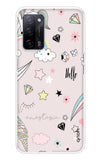 Unicorn Doodle Oppo A53s Back Cover