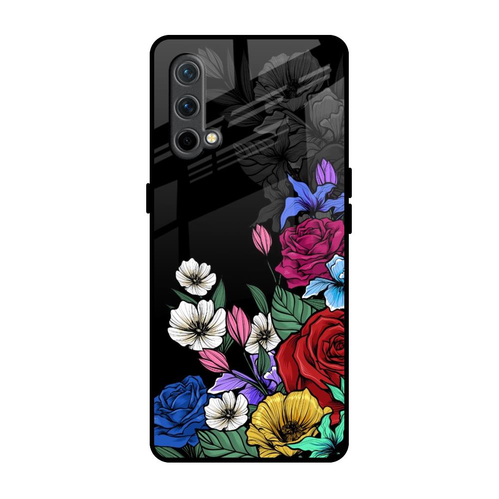 Rose Flower Bunch Art OnePlus Nord CE Glass Back Cover Online