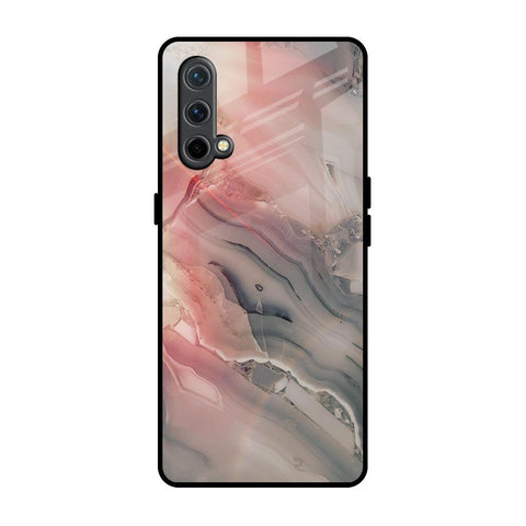 Pink And Grey Marble OnePlus Nord CE Glass Back Cover Online