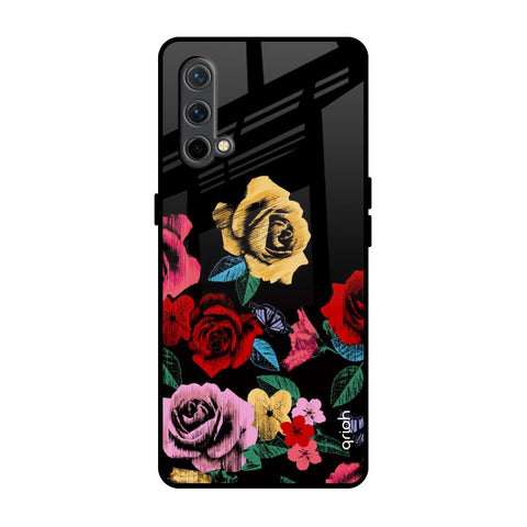 Floral Decorative OnePlus Nord CE Glass Back Cover Online