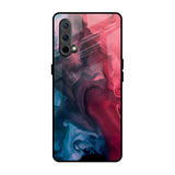 Blue & Red Smoke OnePlus Nord CE Glass Back Cover Online