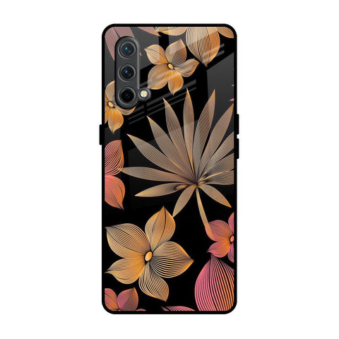 Lines Pattern Flowers OnePlus Nord CE Glass Back Cover Online