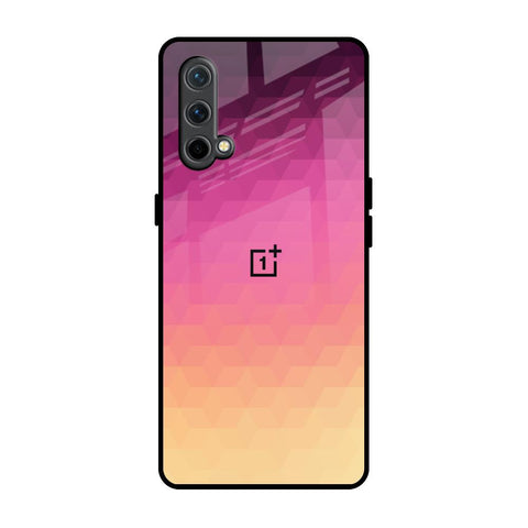 Geometric Pink Diamond OnePlus Nord CE Glass Back Cover Online
