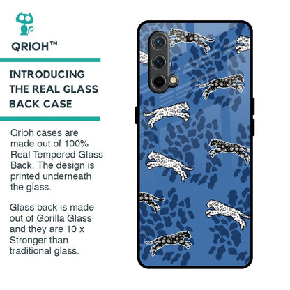 Blue Cheetah Glass Case for OnePlus Nord CE