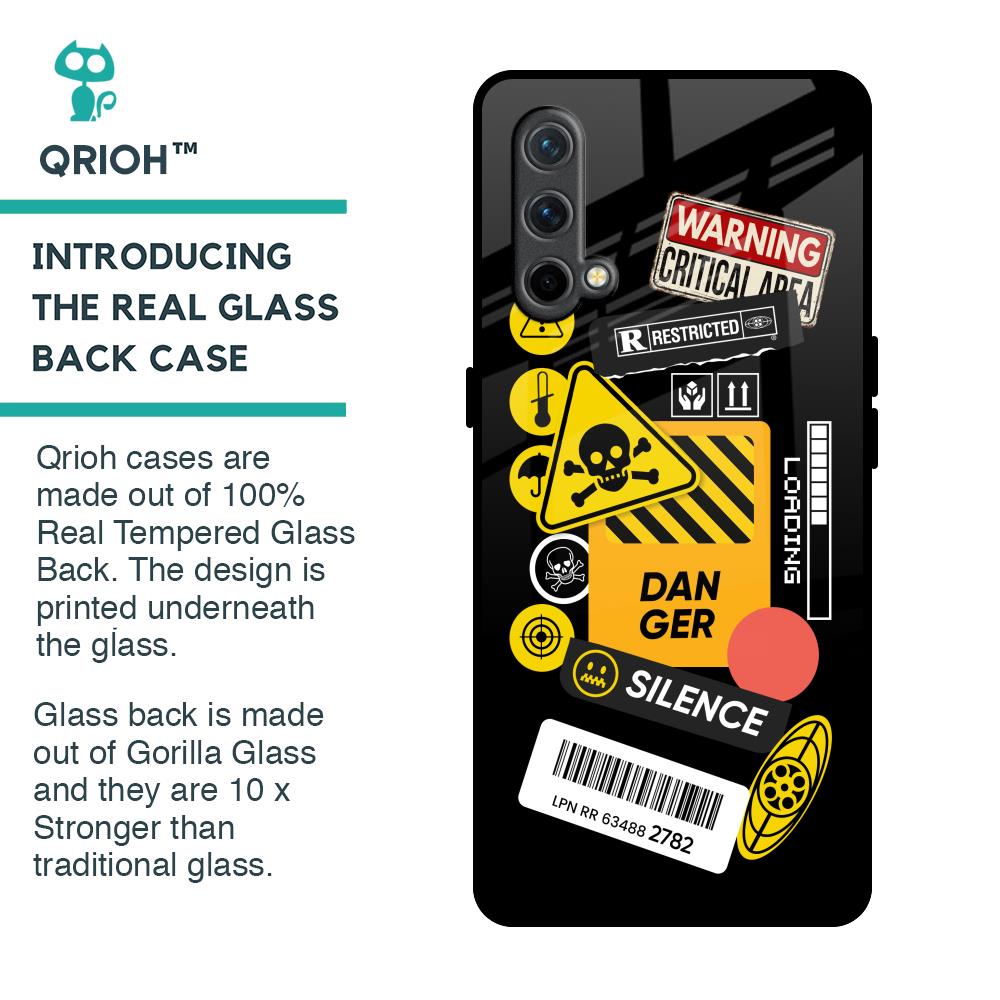 Danger Signs Glass Case for OnePlus Nord CE
