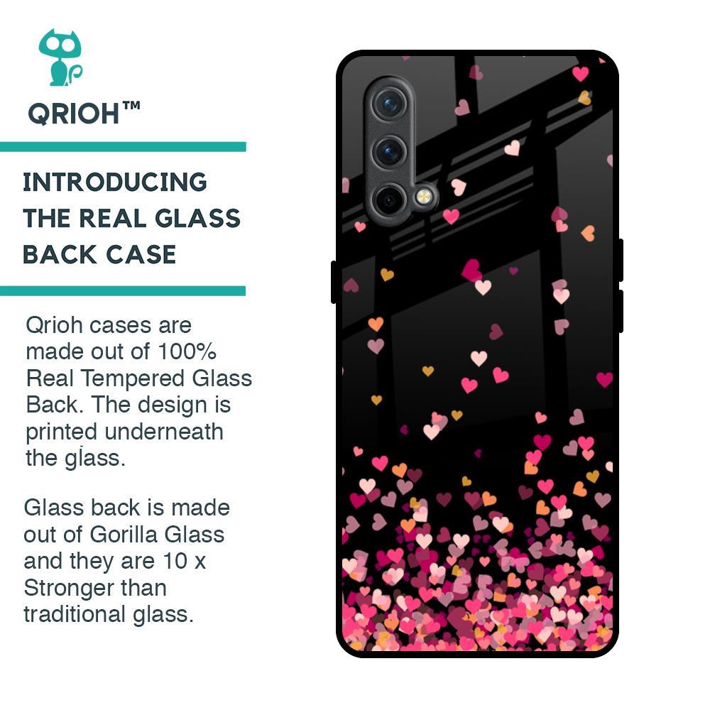 Heart Rain Fall Glass Case For OnePlus Nord CE