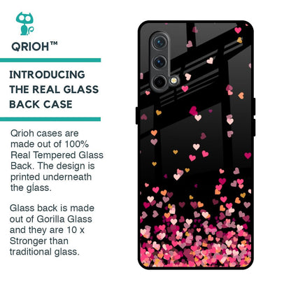 Heart Rain Fall Glass Case For OnePlus Nord CE
