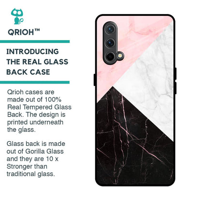Marble Collage Art Glass Case For OnePlus Nord CE