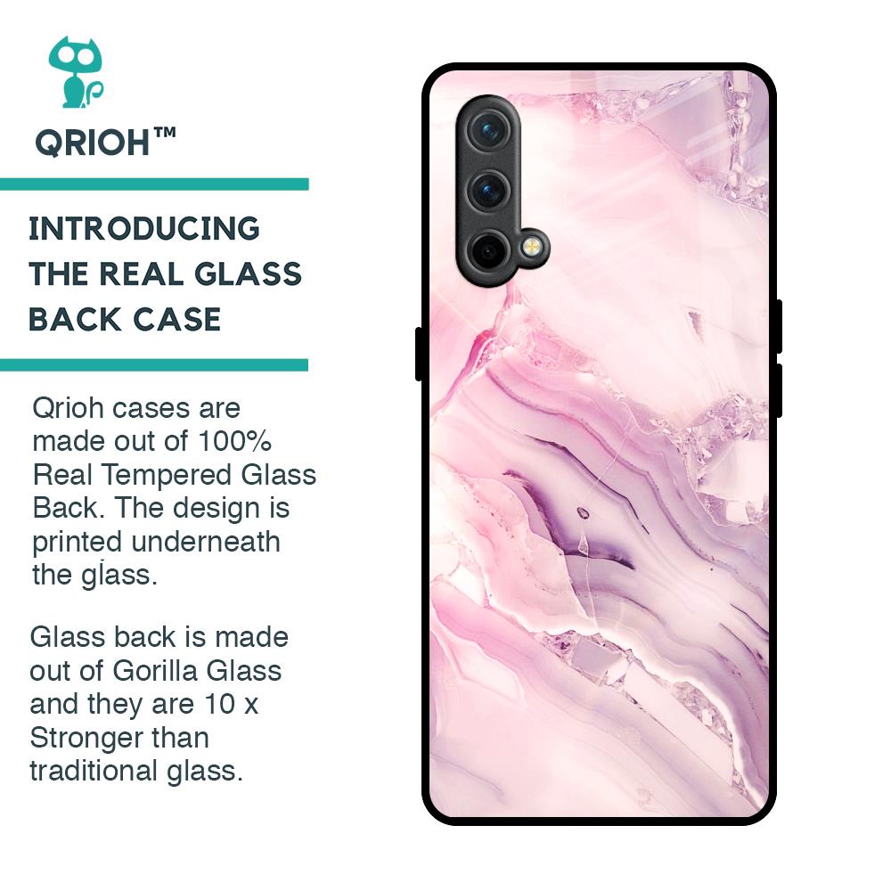 Diamond Pink Gradient Glass Case For OnePlus Nord CE
